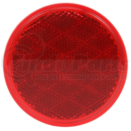 47-3 by TRUCK-LITE - Signal-Stat Reflector - 3-1/8" Round, Red, Adhesive Mount