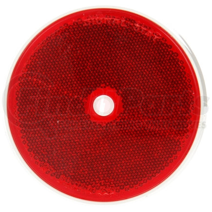 573 by TRUCK-LITE - Signal-Stat Reflector - 3-1/2" Round, Red, 1 Screw