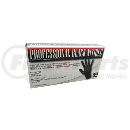 66543 by SAS SAFETY CORP - Professional Powder-Free Black Nitrile Disposable Gloves, Large