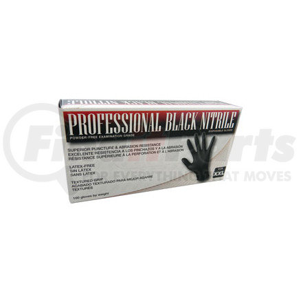 66544 by SAS SAFETY CORP - Professional Powder-Free Black Nitrile Disposable Gloves, XL