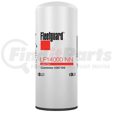 LF14000NN by FLEETGUARD - Engine Oil Filter - 11.6 in. Height, 4.74 in. (Largest OD), Nanonet