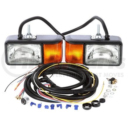 80800-P by TRUCK-LITE - Snow Plow Light - Halogen, 2 Bulb, Polycarbonate, 4 x 6 in. Rectangular, Universal, 12V