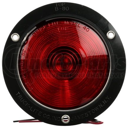 80302RP by TRUCK-LITE - 80 Series, Incandescent, Red, Round, 1 Bulb, Stop/Turn/Tail, Black Flange Mount, Hardwired, Blunt Cut, 12V, Pallet