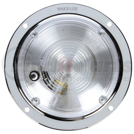 803503 by TRUCK-LITE - 80 Series Dome Light - Incandescent, 1 Bulb, Round Clear Lens, Chrome Bracket Mount, 12V