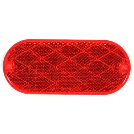 98001R3 by TRUCK-LITE - Reflector - 2 x 4" Oval, Red, 2 Screw or Adhesive Mount