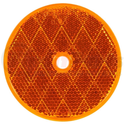 98006Y3 by TRUCK-LITE - Reflector - 3" Round, Yellow, 1 Screw/Nail/Rivet