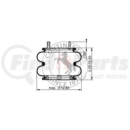 ContiTech AS7429 Suspension Air Spring Kit CONTITECH AIR SPRING 64491/2B12-427/4343