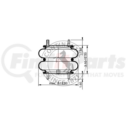 AS7423 by CONTITECH - AIR SPRING 64498/2B12-432/4368