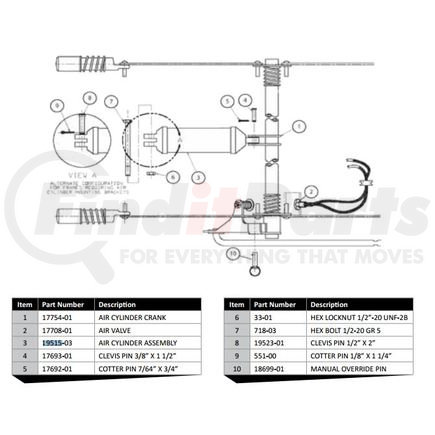 1951503 by HUTCHENS - AIR CYLINDER ASSY - P3/P4 AFTERMARKET VERSION