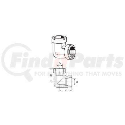 C3509X16 by WEATHERHEAD - Adapter - Adapter Steel NPTF 90 Degree FP x FP