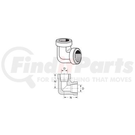 C3509X4 by WEATHERHEAD - Adapter - Adapter Steel NPTF 90 Degree FP x FP