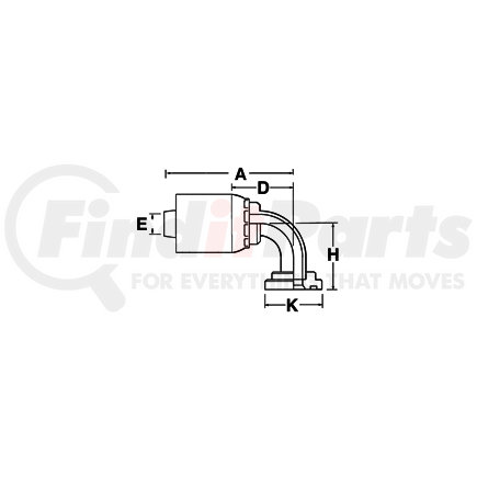 16Z-G76 by WEATHERHEAD - Eaton Weatherhead Z Series Crimp Hose Fittings Split Flange 90 Tube Elbow Code 61