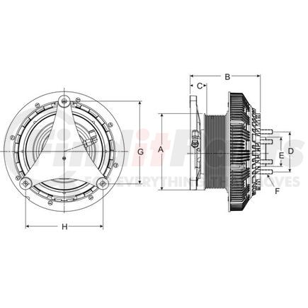 Horton 79A8107 Engine Cooling Fan Clutch DM Advantage Two-Speed Reman Fan Clutch