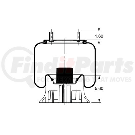 AS-8536 by TRIANGLE SUSPENSION - Triangle Air Spr - Rolling Lobe, Triangle Bellows # 6414, ContiTech Bellows # 9 10-16