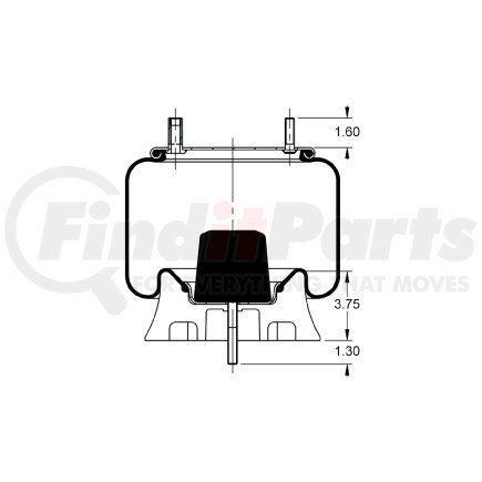 AS-8517 by TRIANGLE SUSPENSION - Triangle Air Spr - Rolling Lobe, Triangle Bellows # 6372, ContiTech Bellows # 9 9-14