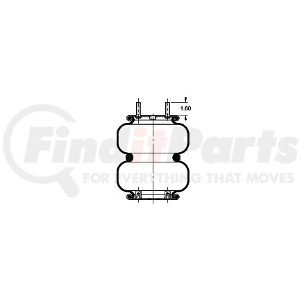 AS-4426 by TRIANGLE SUSPENSION - Triangle Air Spr - Double Conv., Triangle Bellows # 6332, ContiTech Bellows # FD 200-25