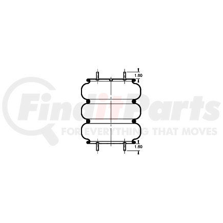 AS-4439 by TRIANGLE SUSPENSION - Triangle Air Spr - Triple Conv., Triangle Bellows # 6335, ContiTech Bellows # FT 530-35