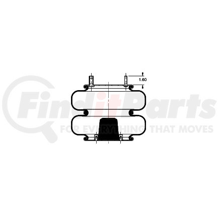 AS-4502 by TRIANGLE SUSPENSION - Triangle Air Spr - Double Conv., Triangle Bellows # 6328, ContiTech Bellows # FD 330-30