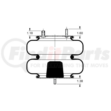 AS-4549 by TRIANGLE SUSPENSION - Triangle Air Spr - Double Conv., ContiTech Bellows # FD 330-30