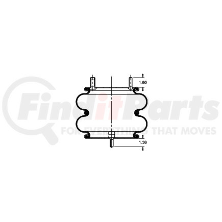 AS-4500 by TRIANGLE SUSPENSION - Triangle Air Spr - Double Conv., Triangle Bellows # 6316, ContiTech Bellows # FD 330-22