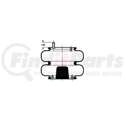 AS-4340 by TRIANGLE SUSPENSION - Triangle Air Spr - Double Conv., Triangle Bellows # 6328, ContiTech Bellows # FD 330-30