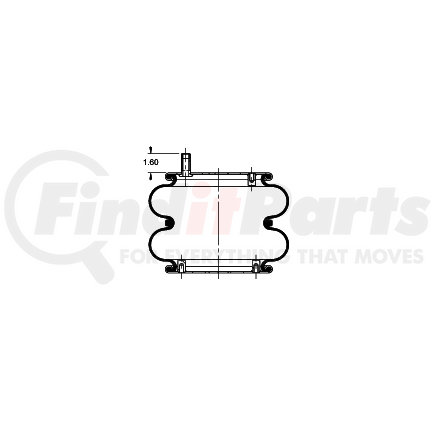 AS-4346 by TRIANGLE SUSPENSION - Triangle Air Spr - Double Conv., Triangle Bellows # 6316, ContiTech Bellows # FD 330-22