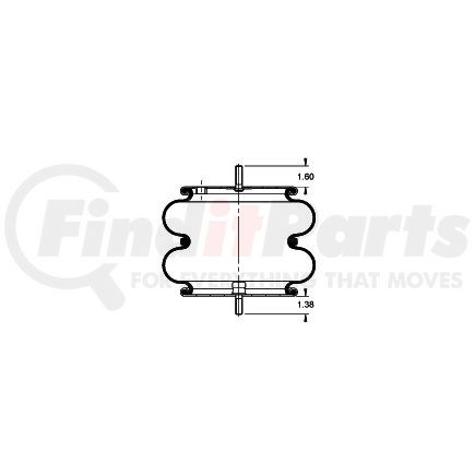 AS-4472 by TRIANGLE SUSPENSION - Triangle Air Spr - Double Conv., Triangle Bellows # 6316, ContiTech Bellows # FD 330-22