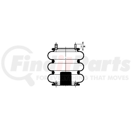 AS-4466 by TRIANGLE SUSPENSION - Triangle Air Spr - Triple Conv., Triangle Bellows # 6334, ContiTech Bellows # FT 330-29