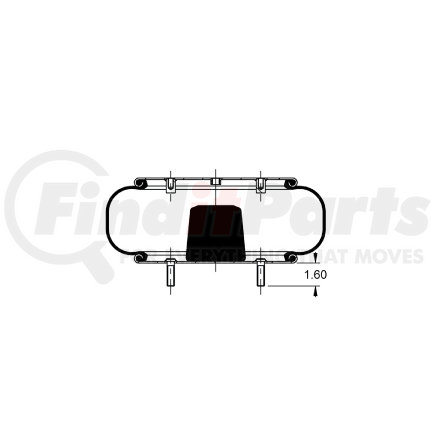 Triangle Suspension AS-4516 Triangle Air Spr - Single Conv., Triangle Bellows # 6326 , ContiTech Bellows # FS 530-14