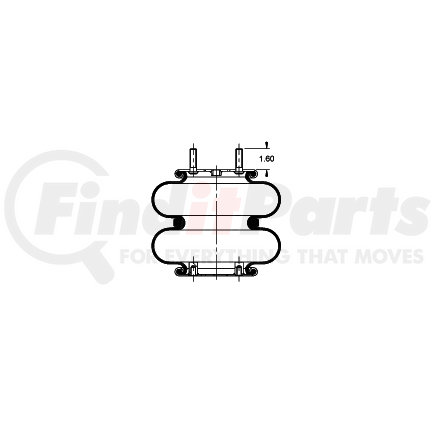 AS-4362 by TRIANGLE SUSPENSION - Triangle Air Spr - Double Conv., Triangle Bellows # 6325, ContiTech Bellows # FD 200-19