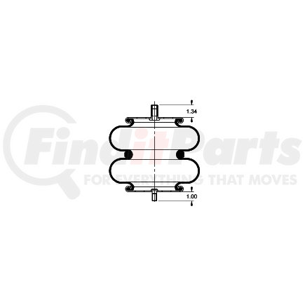 AS-4505 by TRIANGLE SUSPENSION - Triangle Air Spr - Double Conv., Triangle Bellows # 6325, ContiTech Bellows # FD 200-19