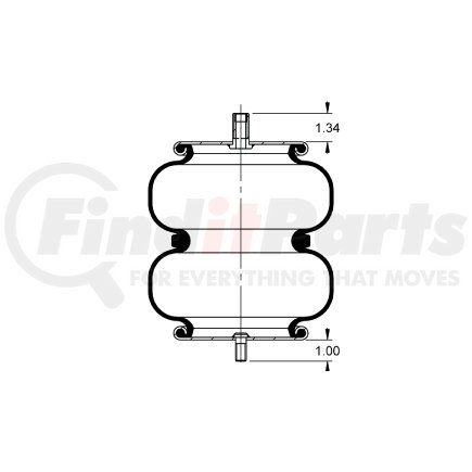 AS-4706 by TRIANGLE SUSPENSION - Triangle Air Spr - Double Conv., ContiTech Bellows # FD 200-22