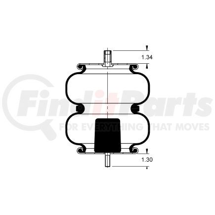 AS-4529 by TRIANGLE SUSPENSION - Triangle Air Spr - Double Conv., Triangle Bellows # 6332, ContiTech Bellows # FD 200-25