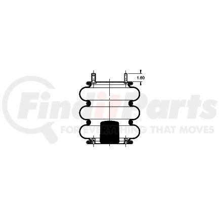 AS-4525 by TRIANGLE SUSPENSION - Triangle Air Spr - Triple Conv., Triangle Bellows # 6334, ContiTech Bellows # FT 330-29