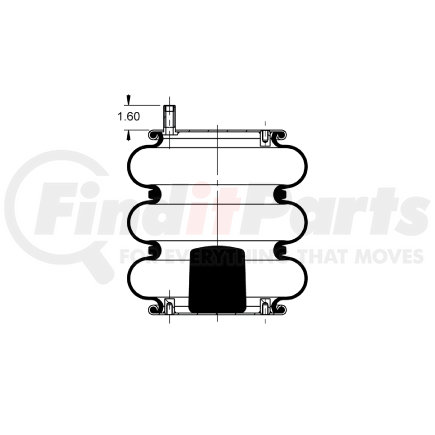 AS-4703 by TRIANGLE SUSPENSION - Triangle Air Spr - Triple Conv., ContiTech Bellows # FT 330-29