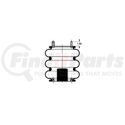 AS-4520 by TRIANGLE SUSPENSION - Triangle Air Spr - Triple Conv., Triangle Bellows # 6334, ContiTech Bellows # FT 330-29