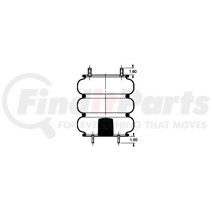 AS-4455 by TRIANGLE SUSPENSION - Triangle Air Spr - Triple Conv., Triangle Bellows # 6335, ContiTech Bellows # FT 530-35