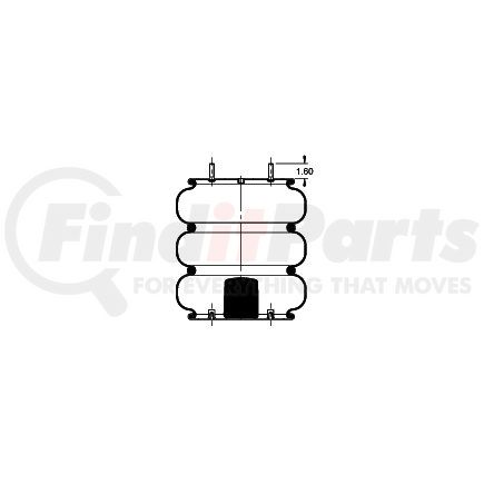 AS-4522 by TRIANGLE SUSPENSION - Triangle Air Spr - Triple Conv., Triangle Bellows # 6335, ContiTech Bellows # FT 530-35