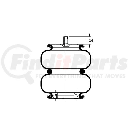 AS-4524 by TRIANGLE SUSPENSION - Triangle Air Spr - Double Conv., Triangle Bellows # 6395, ContiTech Bellows # FD 200-19