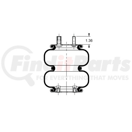 AS-4715 by TRIANGLE SUSPENSION - Triangle Air Spr - Double Conv., ContiTech Bellows # FD 120-20