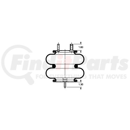 AS-4506 by TRIANGLE SUSPENSION - Triangle Air Spr - Double Conv., Triangle Bellows # 6325, ContiTech Bellows # FD 200-19