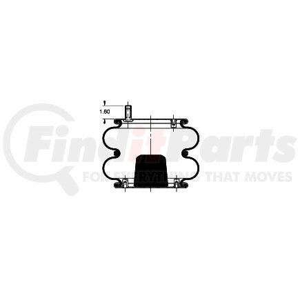 Triangle Suspension AS-4366 Triangle Air Spr - Double Conv., Triangle Bellows # 6316, ContiTech Bellows # FD 330-22