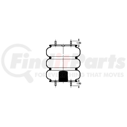 AS-4537 by TRIANGLE SUSPENSION - Triangle Air Spr - Triple Conv., Triangle Bellows # 6335, ContiTech Bellows # FT 530-35