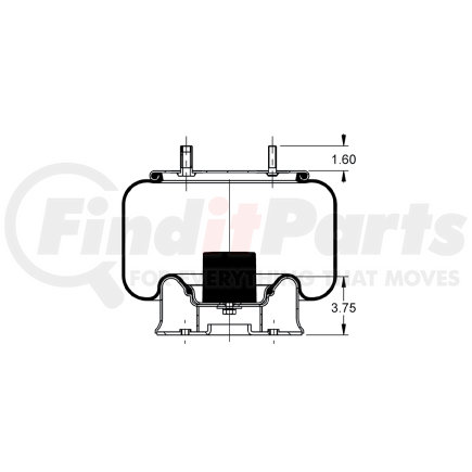 AS-8518 by TRIANGLE SUSPENSION - Triangle Air Spr - Rolling Lobe, Triangle Bellows # 6390, ContiTech Bellows # 10 10-16