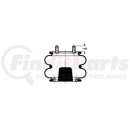 AS-4540 by TRIANGLE SUSPENSION - Triangle Air Spr - Double Conv., Triangle Bellows # 6316, ContiTech Bellows # FD 330-22