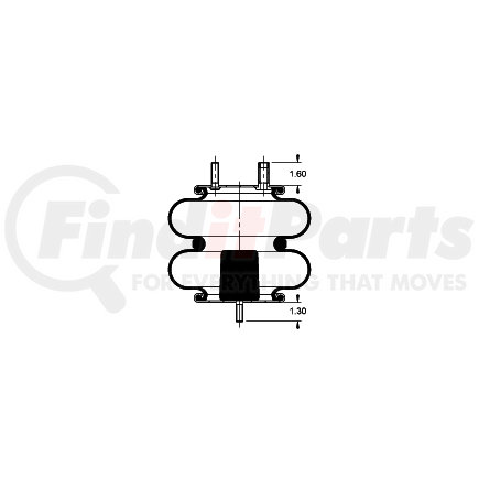 AS-4452 by TRIANGLE SUSPENSION - Triangle Air Spr - Double Conv., Triangle Bellows # 6325, ContiTech Bellows # FD 200-19