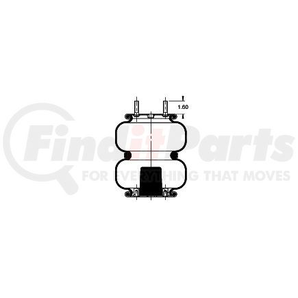 AS-4427 by TRIANGLE SUSPENSION - Triangle Air Spr - Double Conv., Triangle Bellows # 6332, ContiTech Bellows # FD 200-25