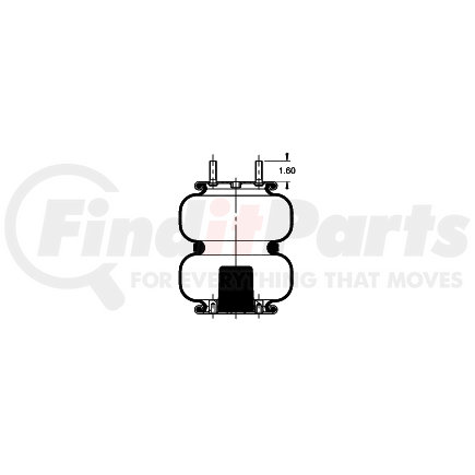 AS-4429 by TRIANGLE SUSPENSION - Triangle Air Spr - Double Conv., Triangle Bellows # 6332, ContiTech Bellows # FD 200-25