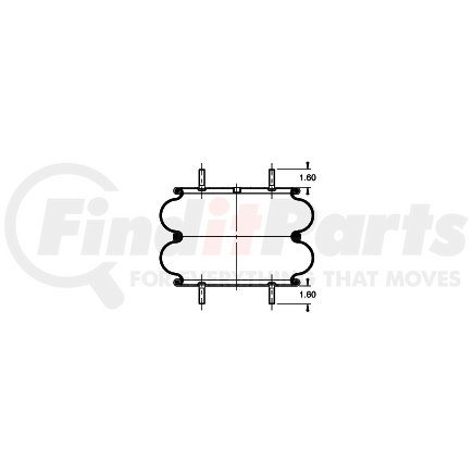 AS-4311 by TRIANGLE SUSPENSION - Triangle Air Spr - Double Conv., Triangle Bellows # 6329, ContiTech Bellows # FD 530-22