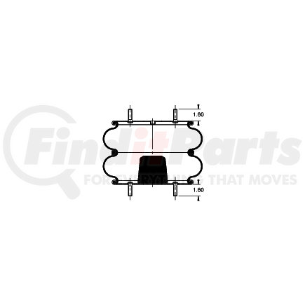 AS-4316 by TRIANGLE SUSPENSION - Triangle Air Spr - Double Conv., Triangle Bellows # 6329, ContiTech Bellows # FD 530-22